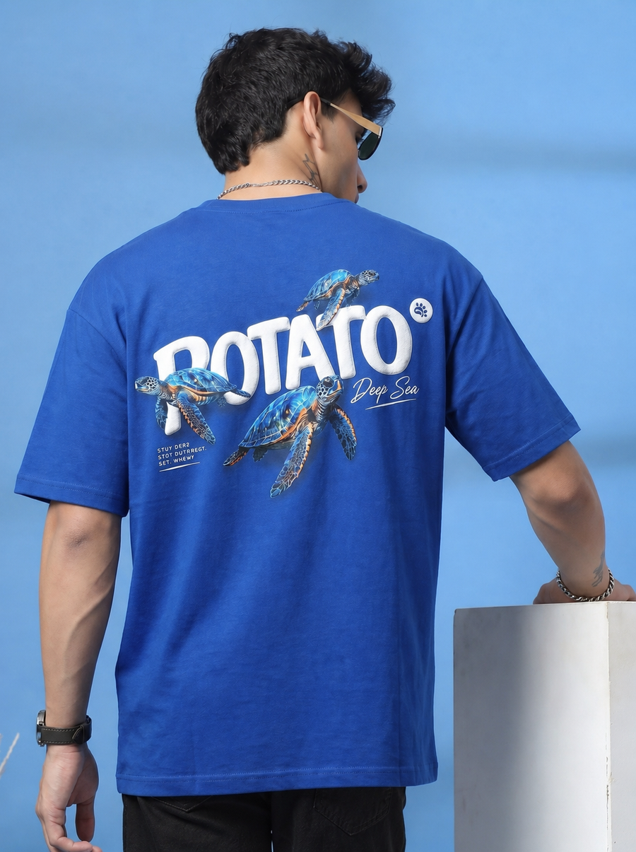 Aqua Drift Tee – Deep Sea Graphic (Unisex Oversized)
